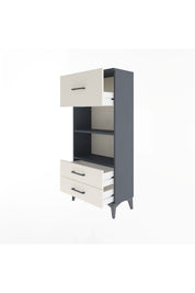 Arges Dolap 2 Raflı 3 Çekmeceli 60x30x134 Antrasit-Aytaşı