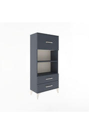 Arges Dolap 2 Raflı 3 Çekmeceli 60x30x134 Antrasit-Antrasit