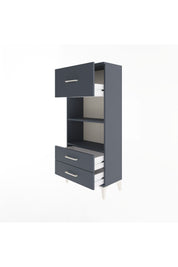 Arges Dolap 2 Raflı 3 Çekmeceli 60x30x134 Antrasit-Antrasit