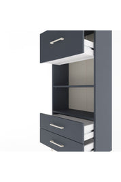 Arges Dolap 2 Raflı 3 Çekmeceli 60x30x134 Antrasit-Antrasit