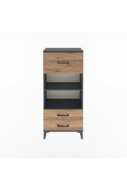 Arges Dolap 2 Raflı 3 Çekmeceli 60x30x134 Antrasit-Çam
