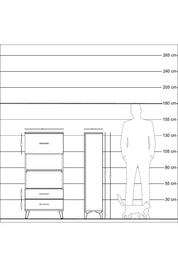 Arges Dolap 2 Raflı 3 Çekmeceli 60x30x134 Çam-Aytaşı