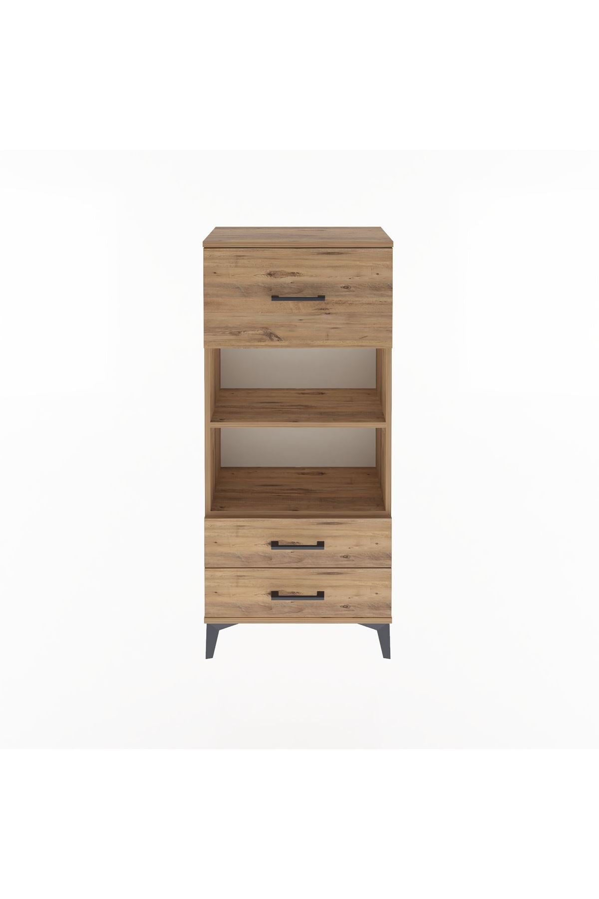Arges Dolap 2 Raflı 3 Çekmeceli 60x30x134 Çam-Çam