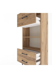 Arges Dolap 2 Raflı 3 Çekmeceli 60x30x134 Çam-Çam