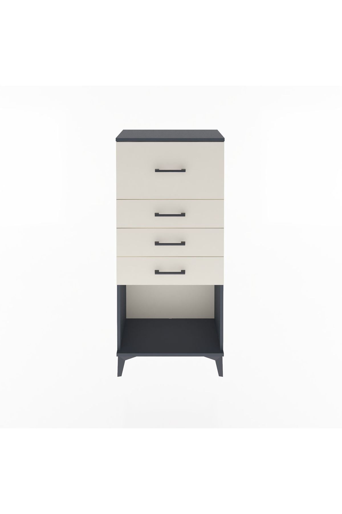 Arges Dolap 4 Çekmeceli 60x30x134 Antrasit-Aytaşı