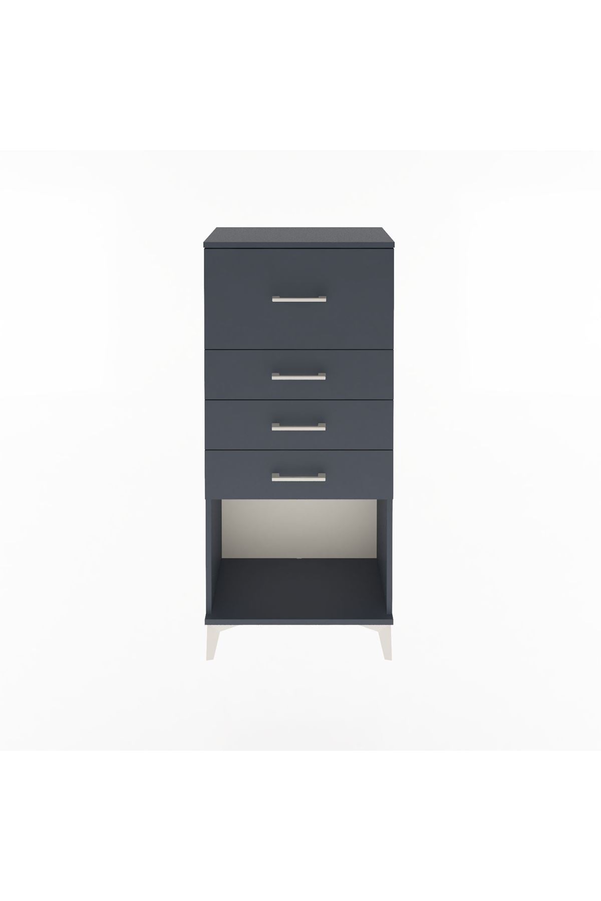 Arges Dolap 4 Çekmeceli 60x30x134 Antrasit-Antrasit