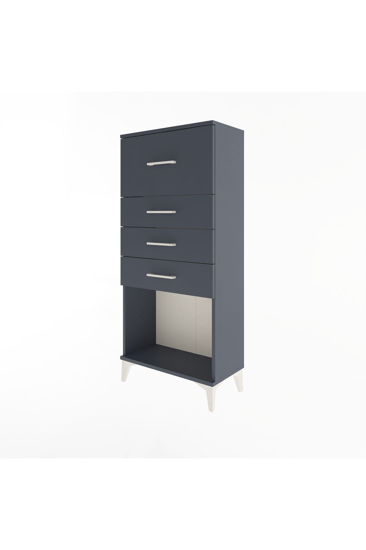 Arges Dolap 4 Çekmeceli 60x30x134 Antrasit-Antrasit