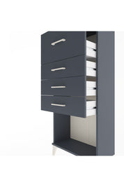 Arges Dolap 4 Çekmeceli 60x30x134 Antrasit-Antrasit