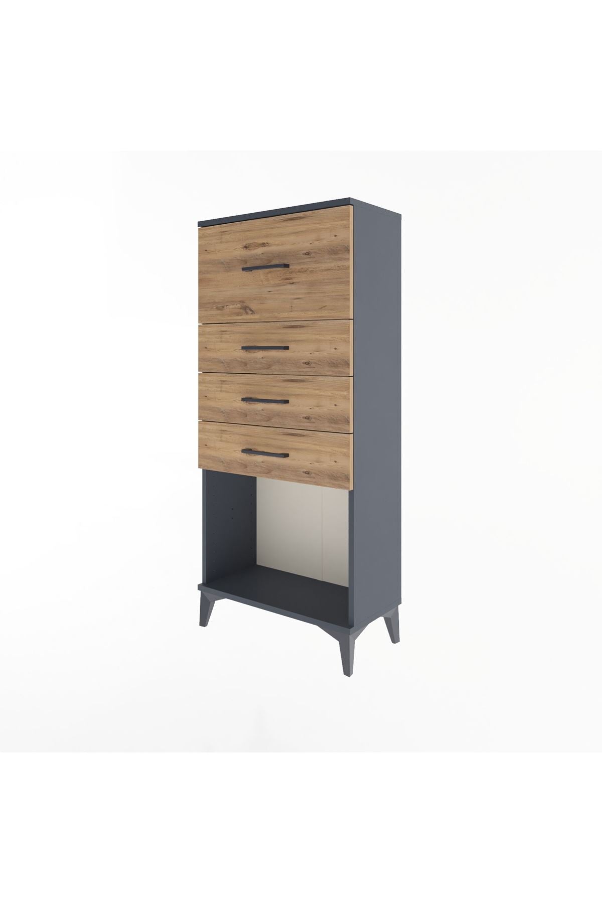 Arges Dolap 4 Çekmeceli 60x30x134 Antrasit-Çam