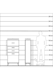 Arges Dolap 4 Çekmeceli 60x30x134 Antrasit-Çam