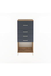 Arges Dolap 4 Çekmeceli 60x30x134 Çam-Antrasit