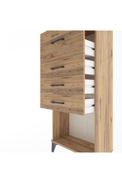 Arges Dolap 4 Çekmeceli 60x30x134 Çam-Çam