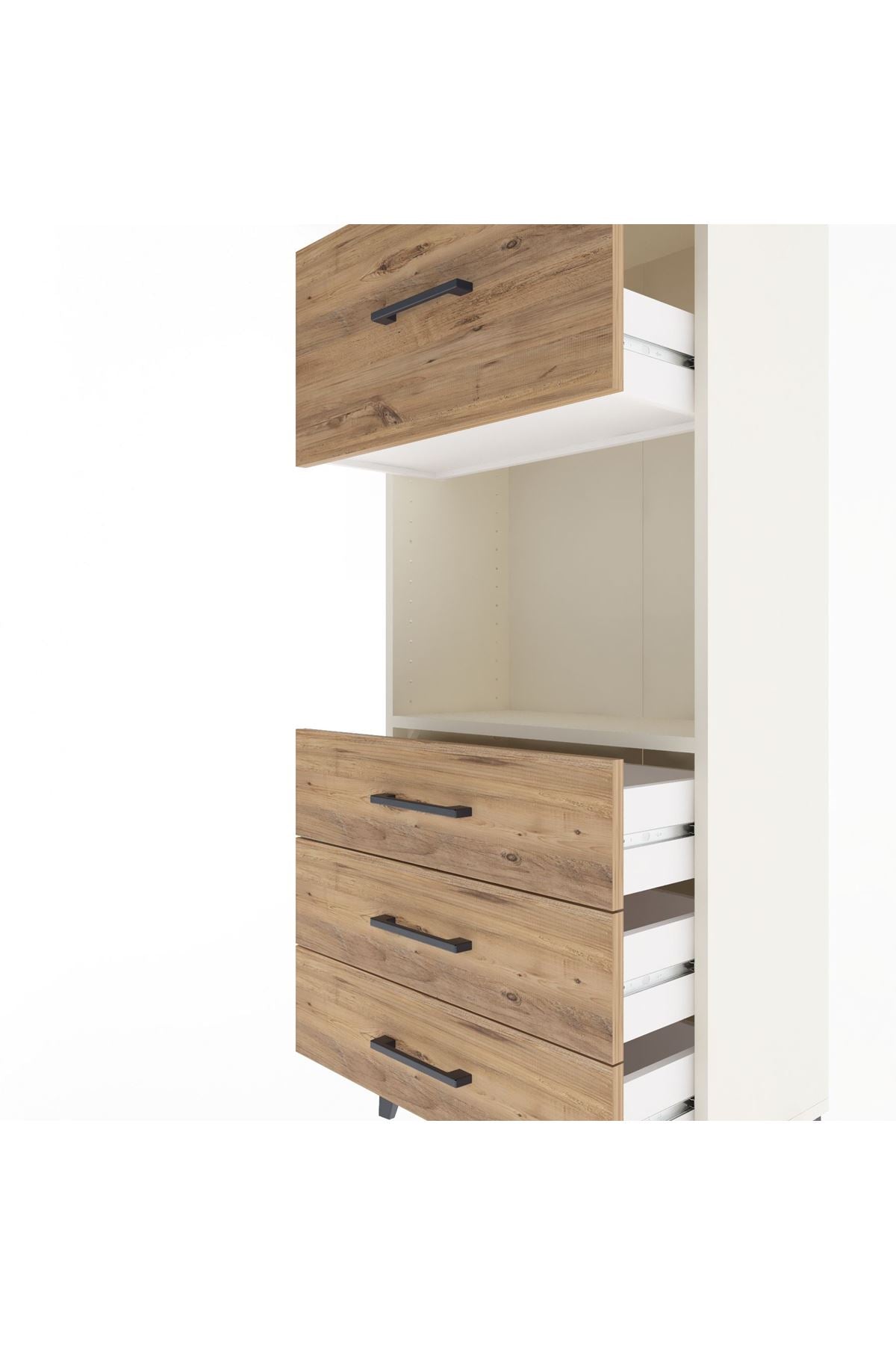 Arges Dolap Tek Raflı 4 Çekmeceli 60x30x134 Aytaşı-Çam