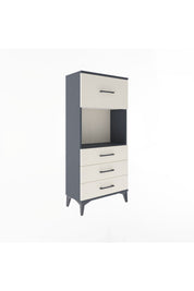 Arges Dolap Tek Raflı 4 Çekmeceli 60x30x134 Antrasit-Aytaşı