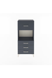 Arges Dolap Tek Raflı 4 Çekmeceli 60x30x134 Antrasit-Antrasit