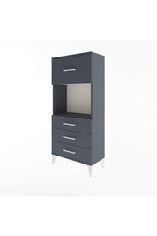 Arges Dolap Tek Raflı 4 Çekmeceli 60x30x134 Antrasit-Antrasit