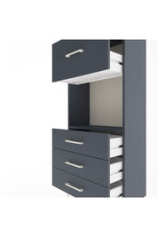 Arges Dolap Tek Raflı 4 Çekmeceli 60x30x134 Antrasit-Antrasit