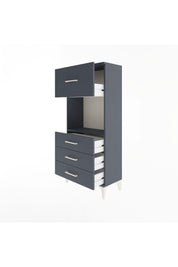 Arges Dolap Tek Raflı 4 Çekmeceli 60x30x134 Antrasit-Antrasit