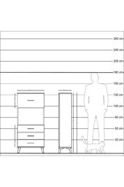 Arges Dolap Tek Raflı 4 Çekmeceli 60x30x134 Antrasit-Antrasit