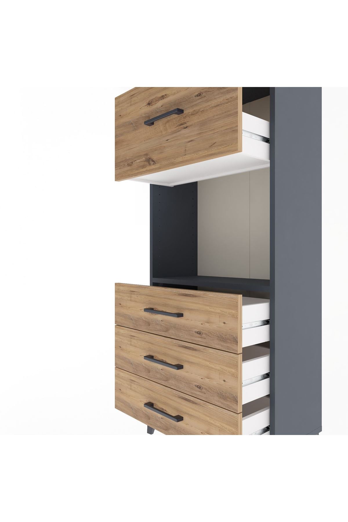 Arges Dolap Tek Raflı 4 Çekmeceli 60x30x134 - S17M028V6A