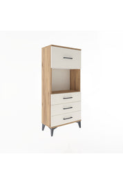 Arges Dolap Tek Raflı 4 Çekmeceli 60x30x134 Çam-Aytaşı