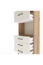 Arges Dolap Tek Raflı 4 Çekmeceli 60x30x134 Çam-Aytaşı