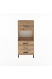 Arges Dolap Tek Raflı 4 Çekmeceli 60x30x134 Çam-Çam