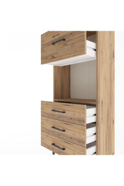 Arges Dolap Tek Raflı 4 Çekmeceli 60x30x134 Çam-Çam