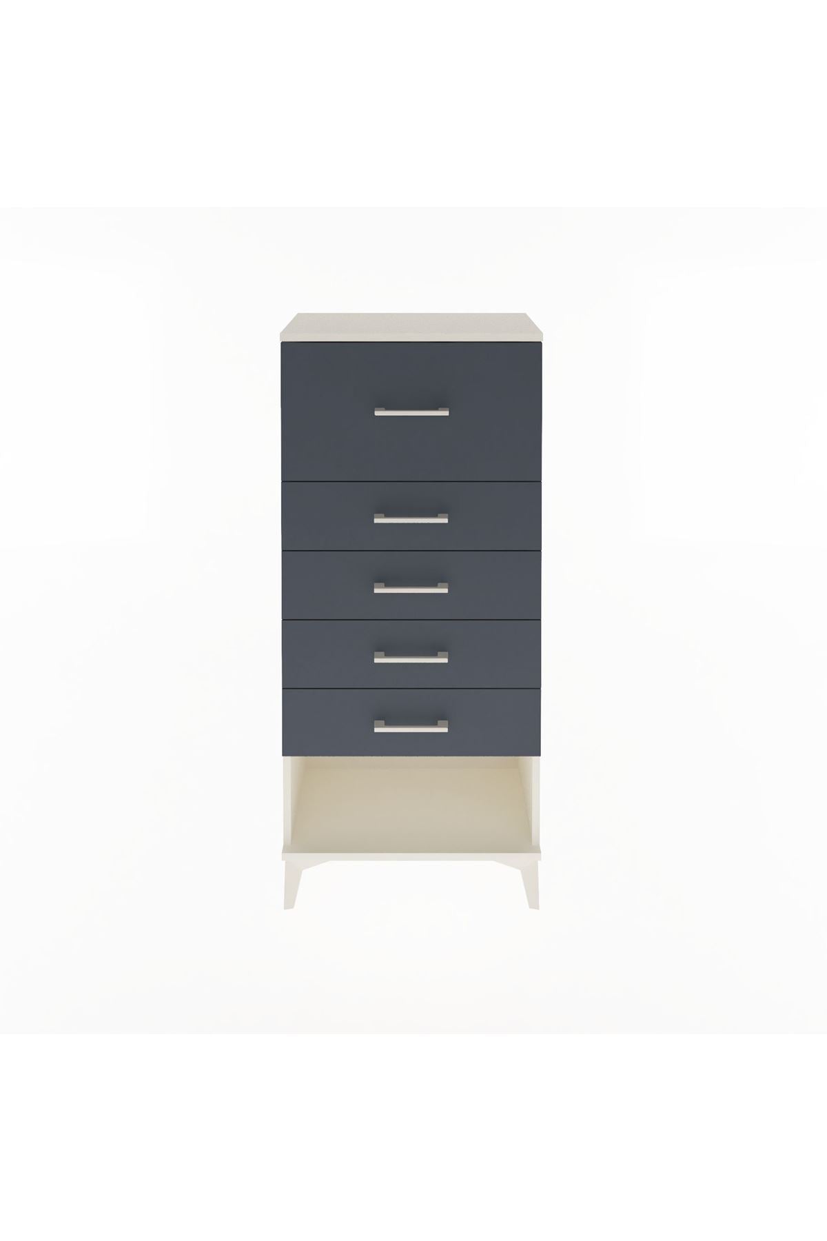 Arges Dolap 5 Çekmeceli 60x30x134 Aytaşı-Antrasit