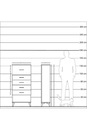 Arges Dolap 5 Çekmeceli 60x30x134 Antrasit-Aytaşı