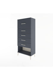 Arges Dolap 5 Çekmeceli 60x30x134 Antrasit-Antrasit