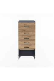 Arges Dolap 5 Çekmeceli 60x30x134 Antrasit-Çam