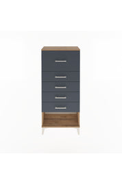 Arges Dolap 5 Çekmeceli 60x30x134 Çam-Antrasit