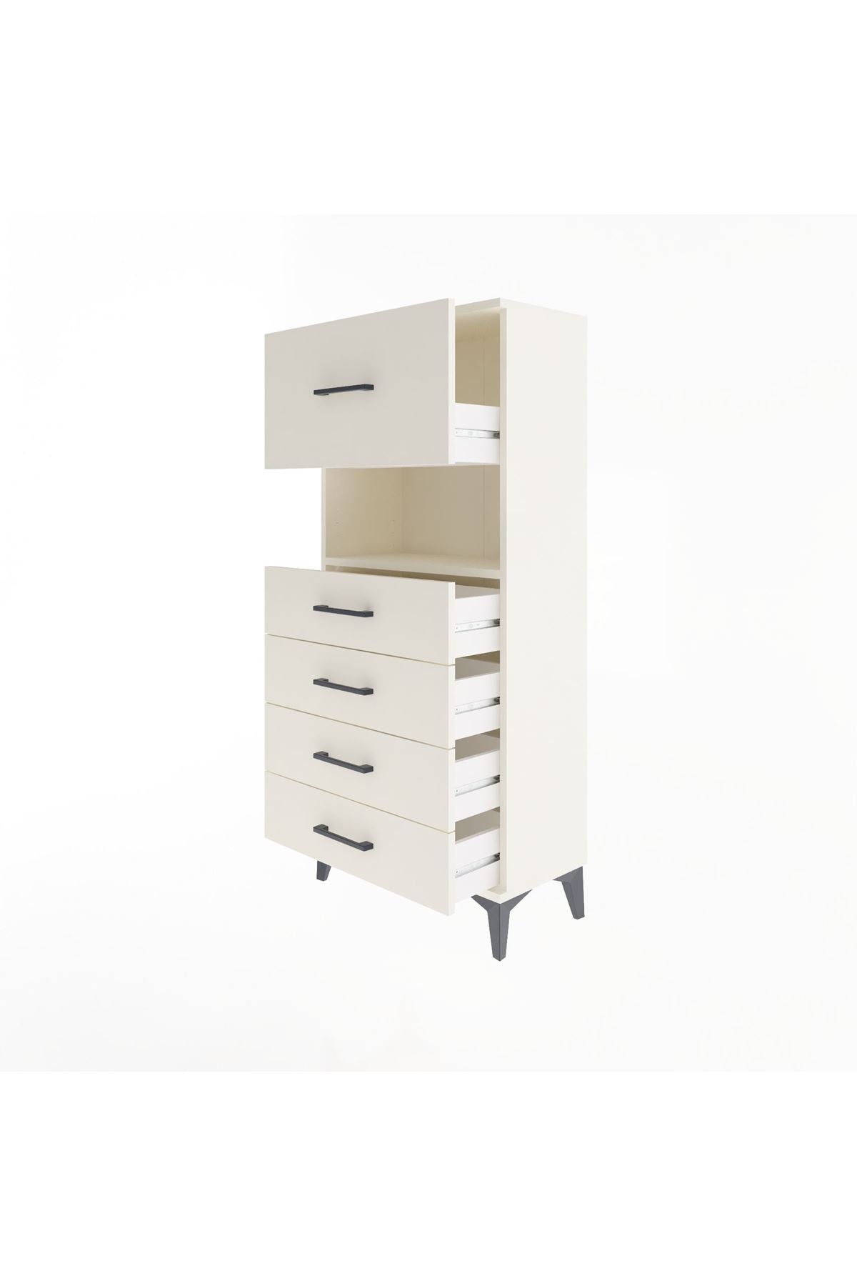 Arges Dolap Tek Raflı 5 Çekmeceli 60x30x134 Aytaşı-Aytaşı