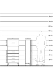 Arges Dolap Tek Raflı 5 Çekmeceli 60x30x134 Aytaşı-Aytaşı