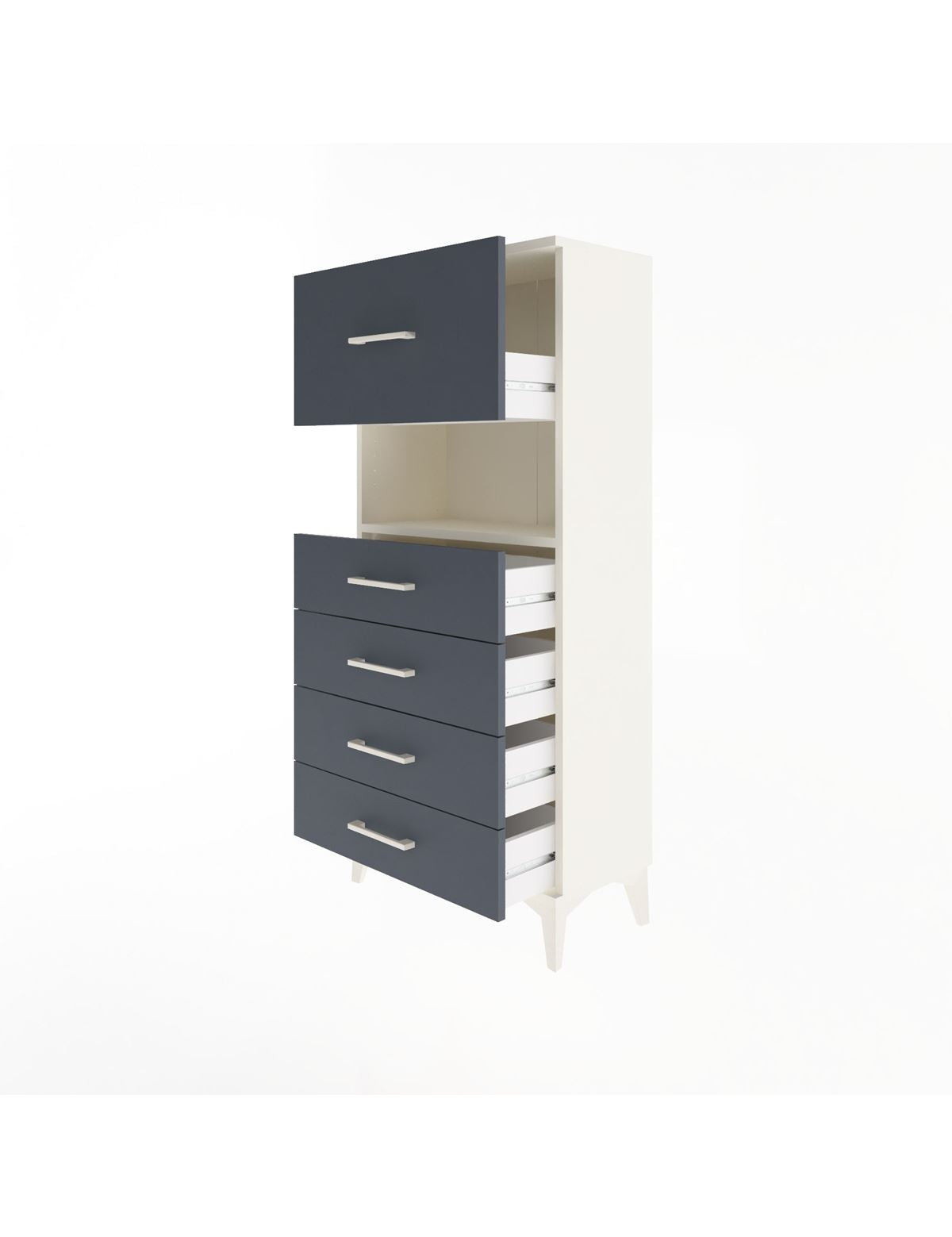 Arges Dolap Tek Raflı 5 Çekmeceli 60x30x134 - S17M030V2A