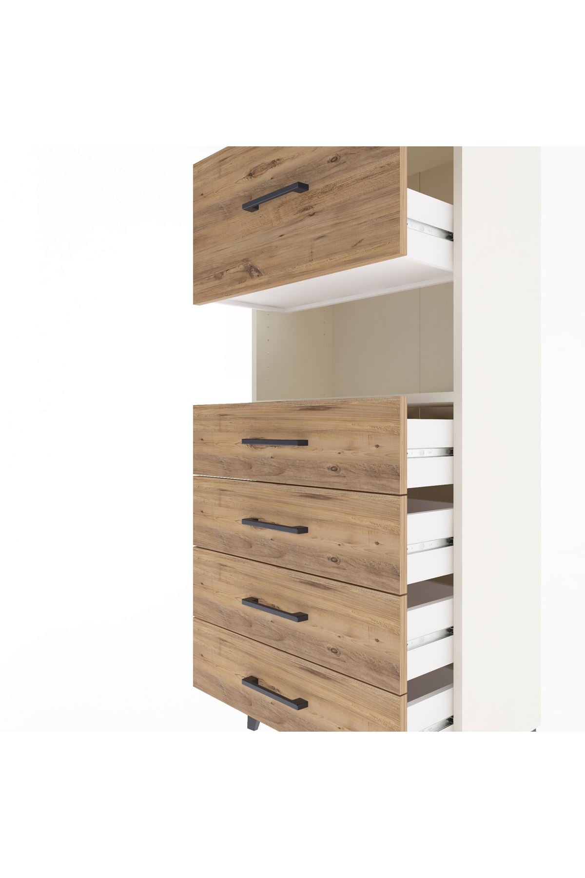 Arges Dolap Tek Raflı 5 Çekmeceli 60x30x134 Aytaşı-Çam