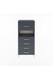 Arges Dolap Tek Raflı 5 Çekmeceli 60x30x134 Antrasit-Antrasit