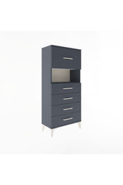 Arges Dolap Tek Raflı 5 Çekmeceli 60x30x134 Antrasit-Antrasit