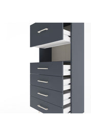 Arges Dolap Tek Raflı 5 Çekmeceli 60x30x134 Antrasit-Antrasit