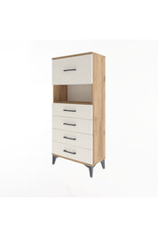 Arges Dolap Tek Raflı 5 Çekmeceli 60x30x134 Çam-Aytaşı
