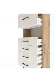 Arges Dolap Tek Raflı 5 Çekmeceli 60x30x134 Çam-Aytaşı