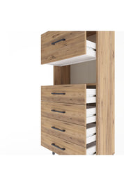 Arges Dolap Tek Raflı 5 Çekmeceli 60x30x134 Çam-Çam