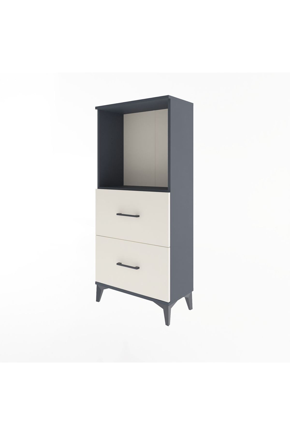 Arges Dolap Tek Raflı 2 Çekmeceli 60x30x134 Antrasit-Aytaşı