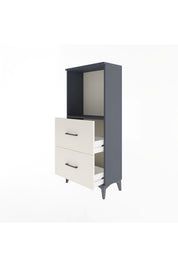 Arges Dolap Tek Raflı 2 Çekmeceli 60x30x134 Antrasit-Aytaşı
