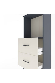 Arges Dolap Tek Raflı 2 Çekmeceli 60x30x134 Antrasit-Aytaşı