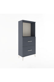Arges Dolap Tek Raflı 2 Çekmeceli 60x30x134 Antrasit-Antrasit