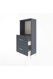 Arges Dolap Tek Raflı 2 Çekmeceli 60x30x134 Antrasit-Antrasit