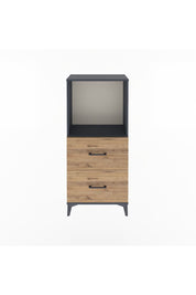 Arges Dolap Tek Raflı 2 Çekmeceli 60x30x134 Antrasit-Çam