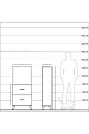 Arges Dolap Tek Raflı 2 Çekmeceli 60x30x134 Antrasit-Çam